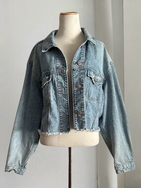Wild Fable Cropped Denim Trucker Jacket